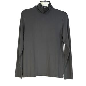 Susan Graver Size Small Gray Grey Essentials Knit Mock-Neck Tunic Top